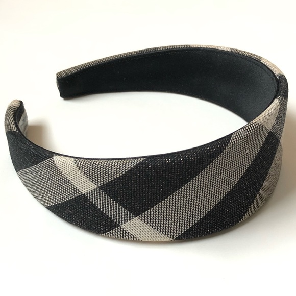 Burberry Accessories - Burberry Nova Check Shimmer Lurex Metallic Wide Headband